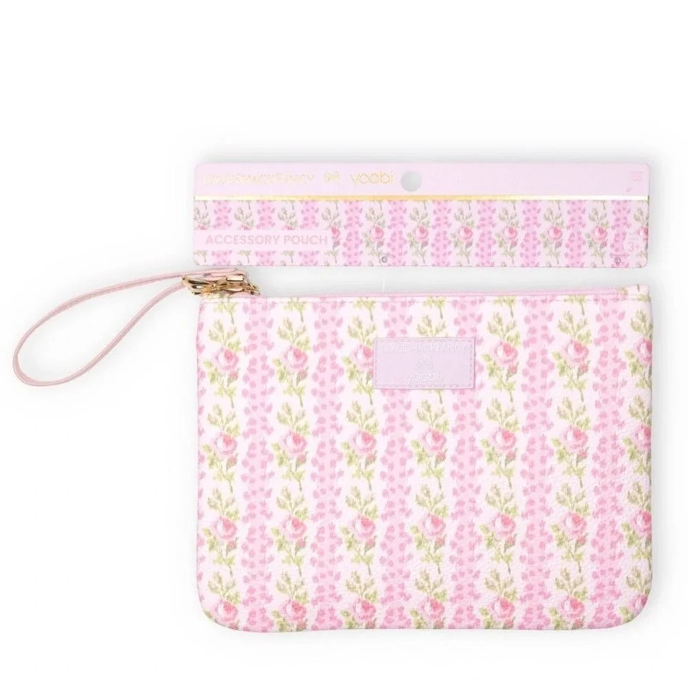 Love Shack Fancy Accessory‎ Pouch Pencil Case Blooming Heirloom Pink Floral NEW